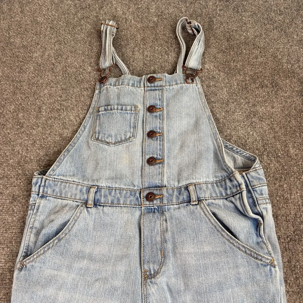 Y2K Oshkosh B'gosh Denim Overalls Girls 14 Button Front‎ Distressed Country Farm